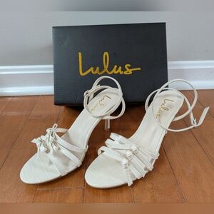 NWOT Lulu's Elegant Cream Strappy Heels